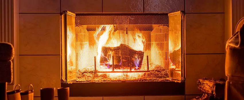 Mendota Hearth Landscape Fireplace Installation in Grosse Pointe Woods, Michigan